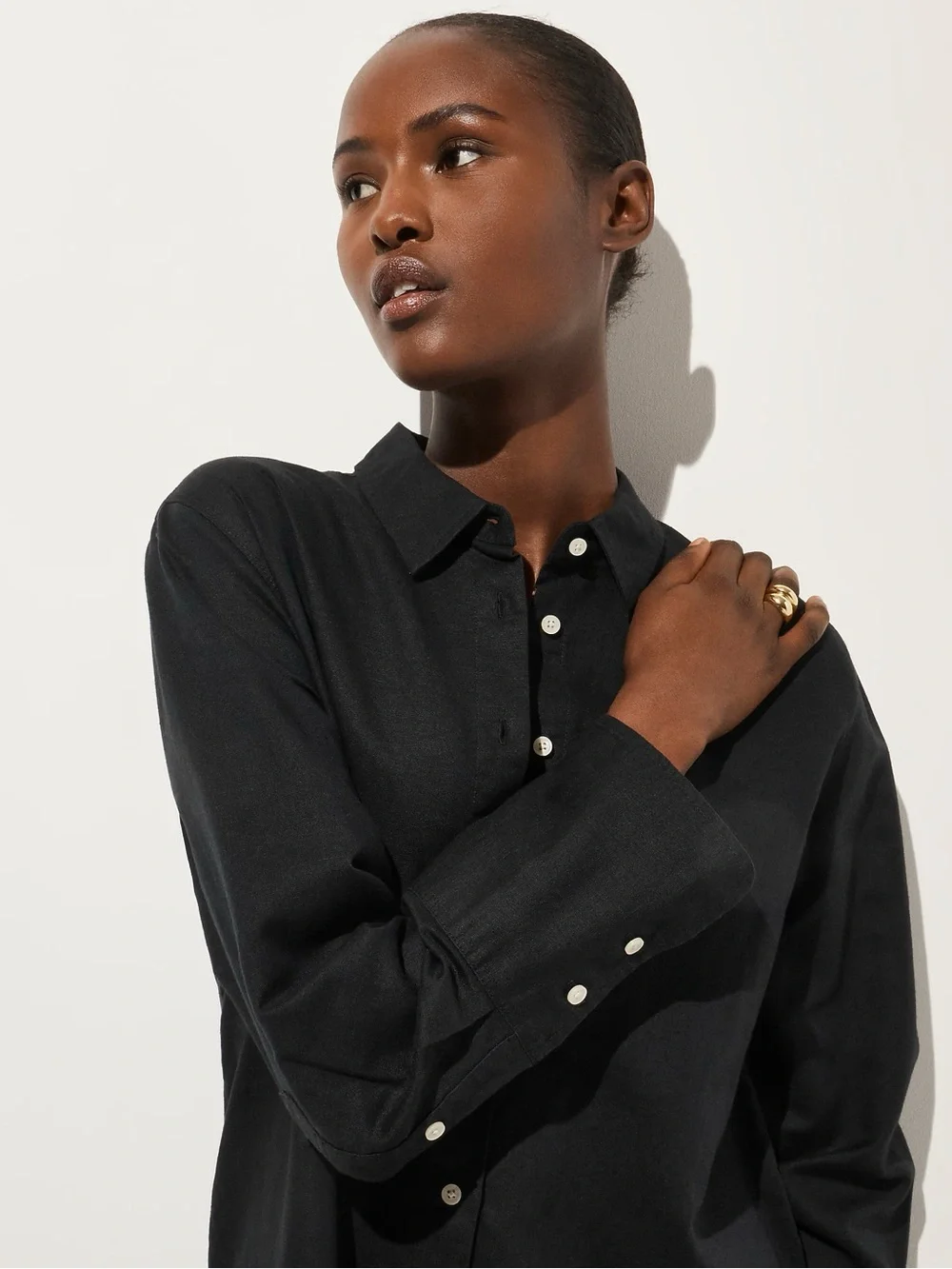 Relaxed-fit beach shirt in linen-cotton blend